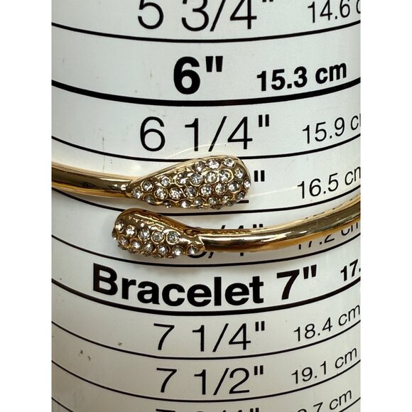 Monet Gold-Tone Hinged Bracelet With Rhinestone Embellishments & Secure Closure - Picture 13 of 13